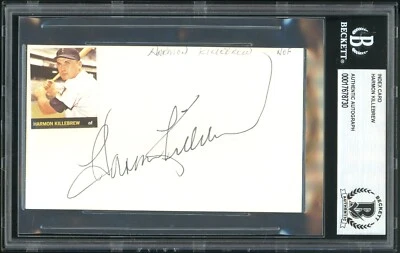 HARMON KILLEBREW Signed Index Card Auto Beckett BAS Certified Authentic - Image 1 of 2