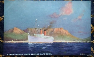 EIN UNION CASTLE LINER VERLÄSST KAPSTADT ~ - Bild 1 von 2