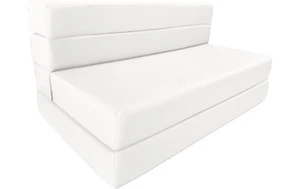 Twin Lounger Folding Foam Mattress, Portable Sofa Bed Sit Sleep 6x39x80 White - Bild 1 von 7