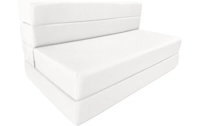 Colchón de espuma plegable doble tumbona, sofá cama abatible sentarse a dormir 6x39x80 blanco Foto 1 de 4