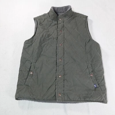 Vineyard Vines Vest Mens Large Green Reversible Fish Hunt Outdoor Fleece Lined - Image 1 of 4