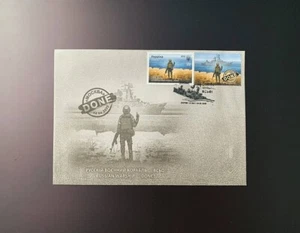 Sobre de cubierta FDC de buque de guerra ruso Go F hecho con guerra oficial en Ucrania Ukrposhta - Imagen 1 de 4
