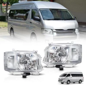 For Toyota HiAce Commuter KDH223 TRH223 Van 2014-2018 Clear Lens Head Light Pair - Picture 1 of 9