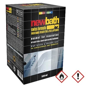 2K Badewannenlack 500ml - Reparatur weiß Emaille Beschichtung Diamant Fliesen - Bild 1 von 6