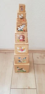 Eichhorn 50er Jahre Holz Stapelturm 7 Würfel - Nachlaß - Bild 1 von 5
