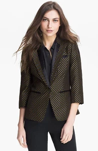 TED BAKER polka dot print jacquard smart tux blazer suit jacket work party 2 10 - Picture 1 of 12