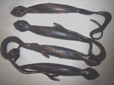 Manns 10" Snake Lure Ribbon Tail 4-Pk Water Moccasin Bass Fish Lure Discontinued - Image 1 of 4