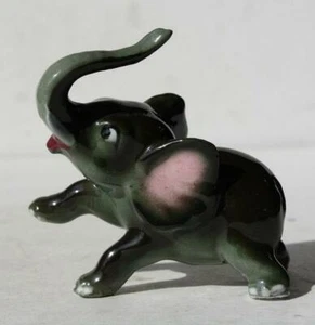Elephant Dumbo Figurine Great Pose Trunk Up Foot Up Ceramic Hand Painted CUTE -- - Picture 1 of 1
