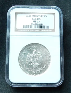 Mexico 1 Peso, 1932. MS 63. Silver - Picture 1 of 2