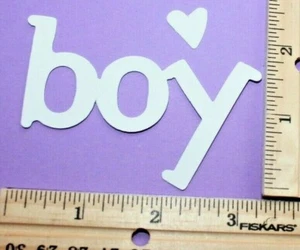 10 BOY PHRASE cardstock paper die cut embellishments scrapbook / card making - Picture 1 of 16