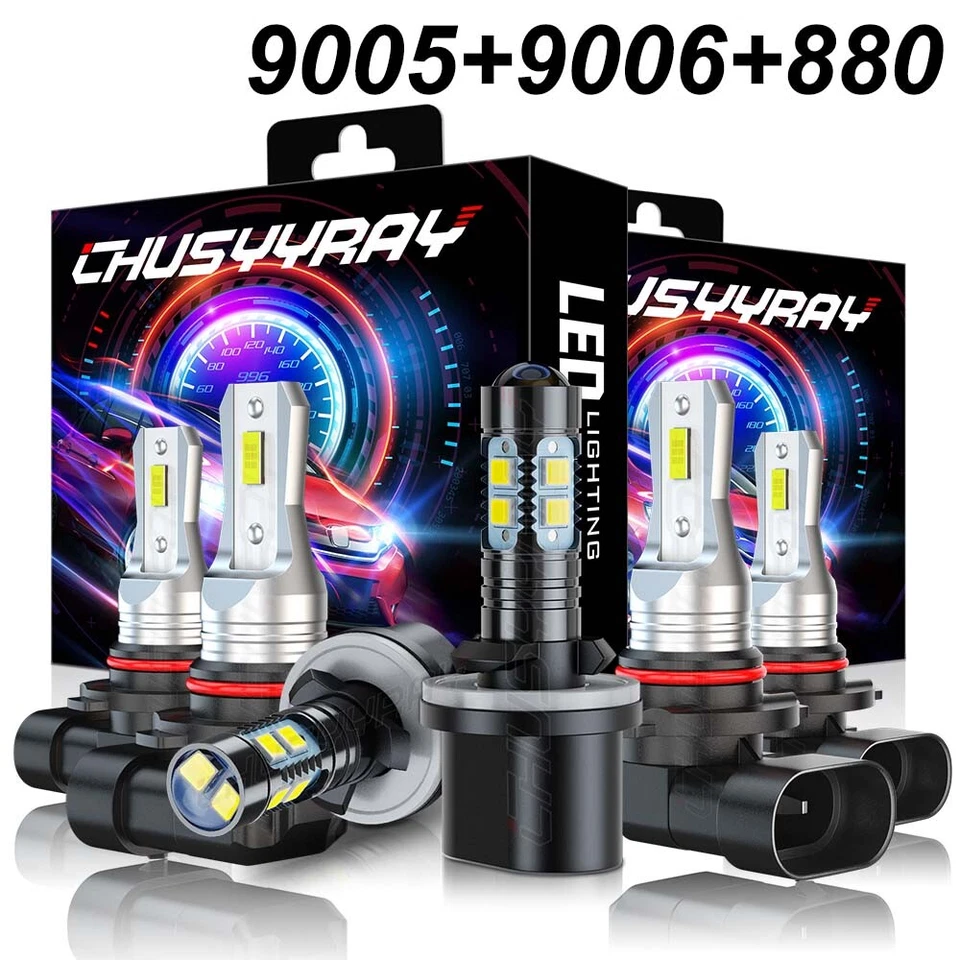 For GMC Envoy 2002-2009 Combo 6x 6000K LED Headlights 880 Fog Bulbs Kit - Image 1 of 4
