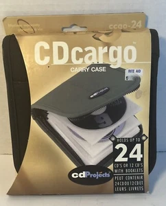 CD Holder Zippered Carrying Case Holds 24 CD' s or DVD's New - Picture 1 of 5