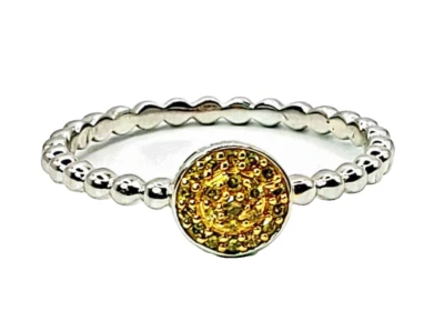 Genuine Yellow Diamond Ring Size 10 in Platinum Over Sterling Silver 0.15 ctw - Image 1 of 4