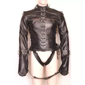 Asylum Straitjacket Body Harness Straight Jacket Costume Armbinder Clubwear - Picture 1 of 7