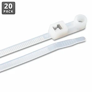 Ancor 199312 11" Natural Mounting Self-Cutting Cable Ties - 20 Pack - Picture 1 of 1