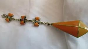 HEIDI DAUS FLY KITE PIN, ORANGE ENAMEL TINY CRYSTALS IN THE BOW - Picture 1 of 4