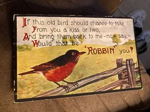 Vintage Postcard - If this old bird should chance to take from you a kiss or two - Picture 1 of 2