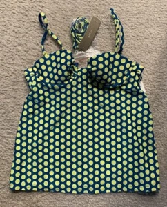 Neu mit Etikett J. Crew gepunktetes Tankini-Top mehrfarbig GRÖSSE 00 - Bild 1 von 3