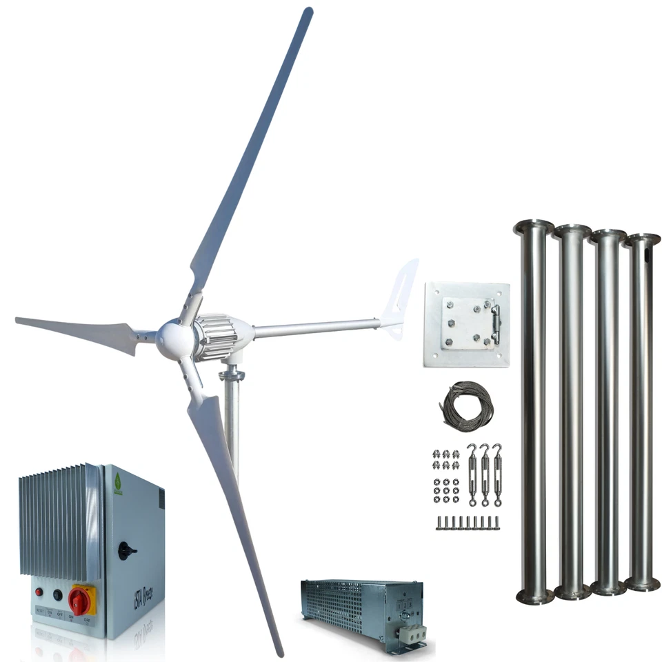 Große Auswahl,2000W 48V Windgenerator, Laderegler, Mast / Tower Set IstaBreeze® - Bild 1 von 4