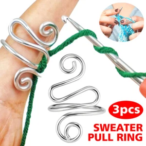 3Pcs Yarn Guide Ring Thimble for Knitting and Crochet Adjustable Tension Ring - Picture 1 of 14