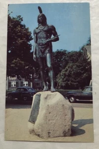 Estatua de Massasoit Plymouth, Mass. Postal (V2) - Imagen 1 de 2