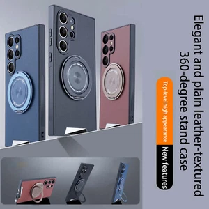 For Samsung Galaxy S25 Ultra S24 S23 S22 Leather Mag Safe Ring Stand Case Cover - Picture 1 of 13