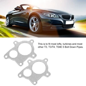 2PCS 5 Bolt Gasket T3 T4 T04E Down Pipe Boost PSI Exhaust Accessories Car - Afbeelding 1 van 10