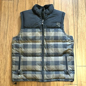 Stussy Puffer Down Feather Vest Men XL Plaid Checkered Jacket Burly Gear Vintage - Picture 1 of 15