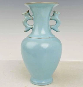 ANTIGUO RARO CHINO RU GLAZE RU JARRÓN DE HORNO CON MARCADO (X568) - Imagen 1 de 9