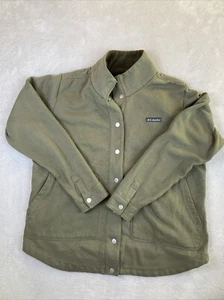 Columbia Sportswear Women's XL Button Snap Sweater Shacket Hiking Outdoors Green - Picture 1 of 8