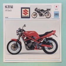1991 SUZUKI 400 BANDIT Motorcycle Collection Sheet Atlas Image Photo
