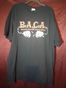 T-shirt vintage 2009 BACA Bikers Against Child Abuse taglia XL nera Nevada Chpt - Foto 1 di 6