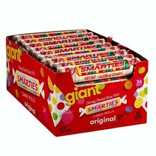 Giant Smarties One/36 ct Boxes Candy Rolls Smartie Smarty