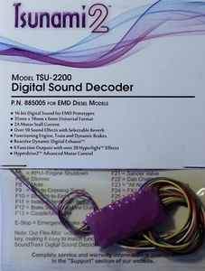 Decodificador de sonido diésel Soundtraxx TSU-2200 Tsunami2 EMD, 2 amperios estilo universal - Imagen 1 de 4