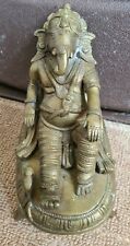 Antique Vintage Bronze Lord Ganesha Statue Hindu Figurine Idol 7" Lying Down