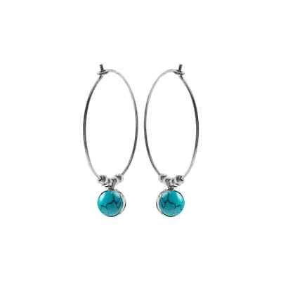 Ivy Turquoise Hoop Earrings Sterling Silver 925 Hallmarked Brand New Boxed - Image 1 of 3