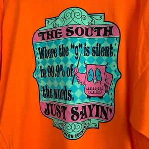 Markenlos T-Shirt Damen Orange Grafik "Southern Country" Kurzarm Gr. 3XL - Bild 1 von 6