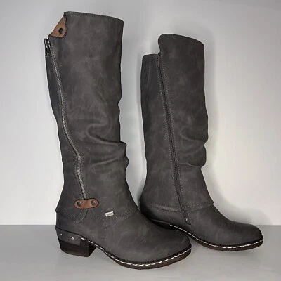 Botas de montar Rieker altas forradas en gris para mujer talla 36 precio de venta sugerido por el fabricante 170 USD Foto 1 de 4