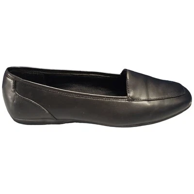 Mocasines planos Easy Street para mujer talla 6M negros cómodos hechos por el hombre punta cuadrada sin cordones Foto 1 de 4