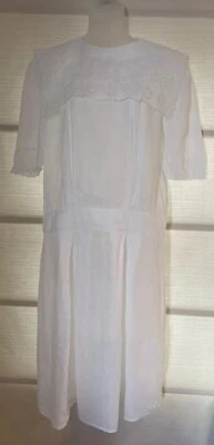 Vestido de Colección Jessica McClintock Blanco Ojales y Encaje Cintura Caída ~ XS ~ Como Nuevo Foto 1 de 4