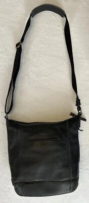 The Sak Black Pebbled Leather Crossbody Purse Handbag Antique Gold Hardware - Image 1 of 4