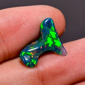 Ópalo etíope negro pulido áspero forma elegante ópalo piedra preciosa 3,4 quilates 17X12X5 mm - Imagen 1 de 3