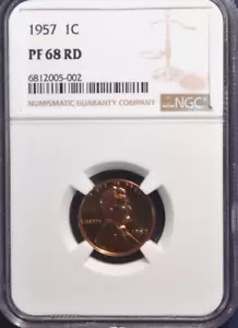1957 Lincoln 1c Proof Wheat Cent NGC Certified PF 68 RD - Picture 1 of 2