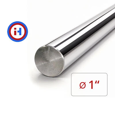 Vara de aço cromada endurecida por indução - 1" diâmetro x 36" comprimento, barra de aço 1045 - Imagem 1 de 3