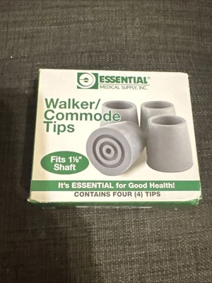 Puntas de cómoda andador de repuesto Essential Medical Supply, gris, bastón de agarre de 1 1/8" Foto 1 de 4