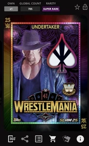 TOPPS WWE SLAM DIGITAL UNDERTAKER SUPER RARE WRESTLEMANIA 25 LEGENDS - Bild 1 von 2