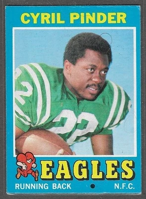 1971 Topps #87 Cyril Pinder (RC) (EX-MT) Philadelphia Eagles - Image 1 of 2