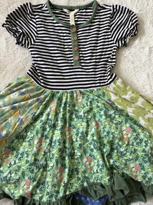 Vestido Matilda Jane Joanna Gaines Talla 6 Farmland Frolic Verde Manga Corta Foto 1 de 4