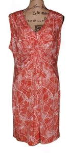 Daisy Fuentes - Sexy Sleeveless Red & White Abstract Fit & Flare Dress Size XL - Picture 1 of 3