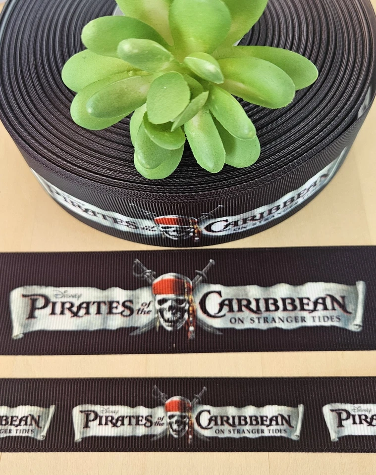 Cinta de grosgrain para parque temático Piratas del Caribe de 7/8 y 1,5" (1 YD) Foto 1 de 1